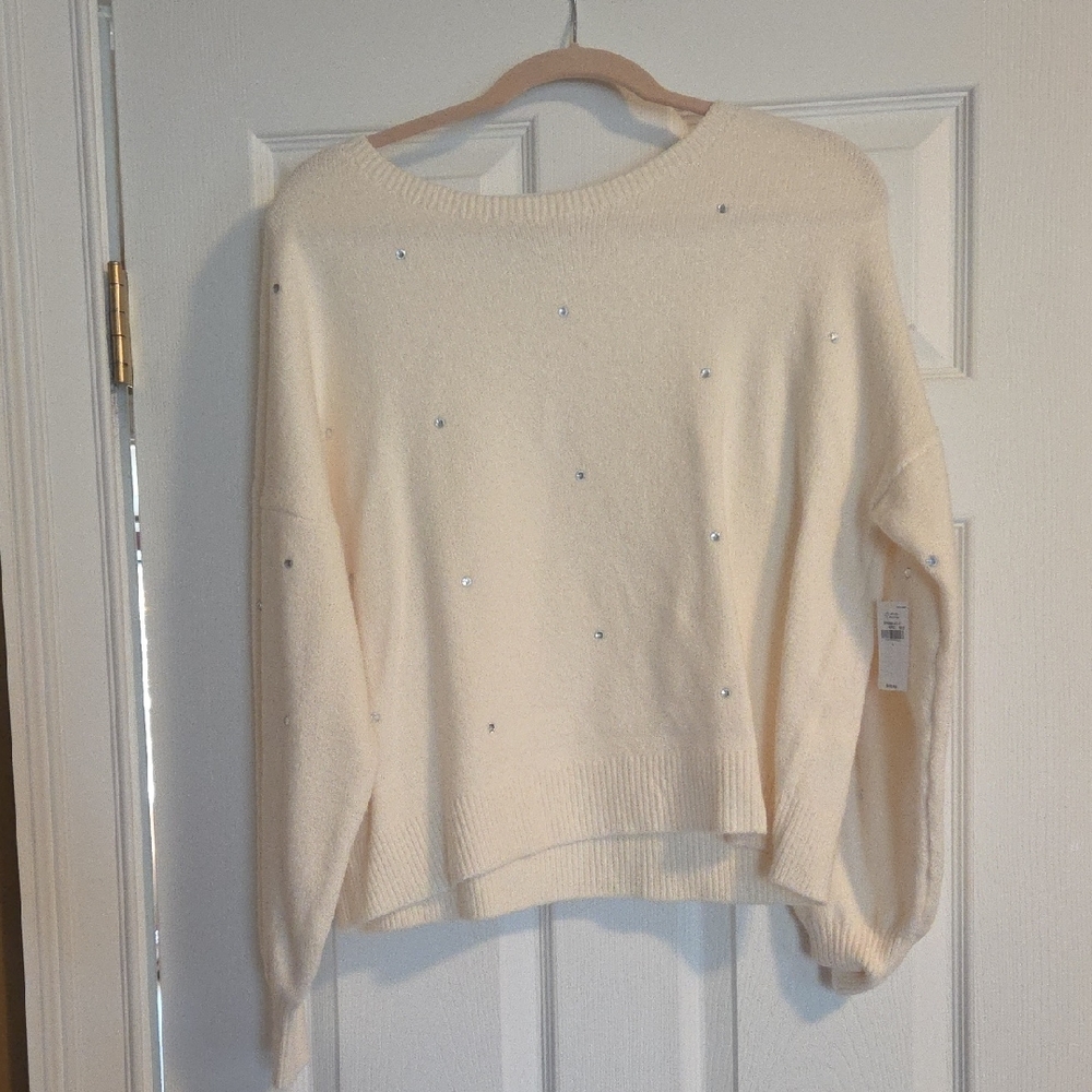 Old Navy Cream Sweater with Subtle Embellishments